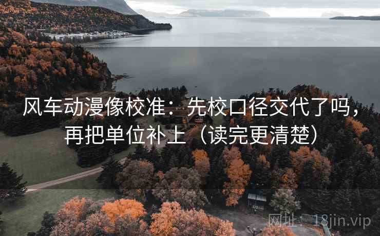 风车动漫像校准：先校口径交代了吗，再把单位补上（读完更清楚）